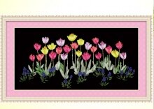 Вышивка лентами "Ночные тюльпаны"