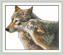 Вышивка крестом "Волк и подруга"