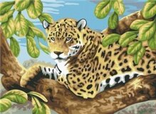 Алмазная мозаика "Отдыхающий леопард"