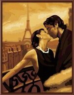 Раскраски по номерам "Влюблённые в Париже"
