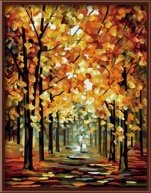 Раскраски по номерам "Осенняя аллея"