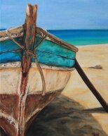 Алмазная мозаика "Лодка на песке"
