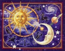Вышивка крестом "Солнце и луна"