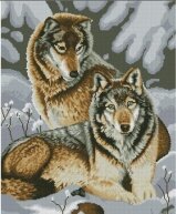 Вышивка крестом "Волчья пара"