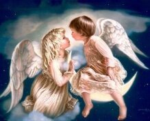 Алмазная мозаика "Два ангелочка"