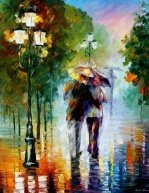 Раскраски по номерам "Прогулка под дождём"