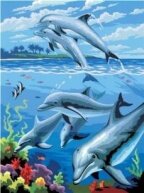 Алмазная мозаика "Восхитительные дельфины"
