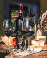 Алмазная мозаика "Два бокала красного вина"