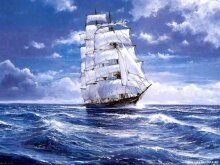 Алмазная мозаика "Корабль в море"