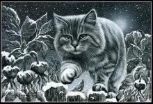 Алмазная мозаика "Сумеречный кот"
