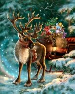 Алмазная мозаика "Рождественский олень"