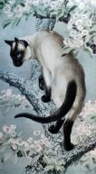Алмазная мозаика "Кот на дереве"