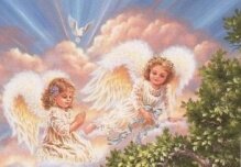 Алмазная мозаика "Небесные ангелы"