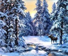 Алмазная мозаика "Зимний лес"
