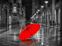 Алмазная мозаика "Красный зонтик"