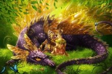 Алмазная мозаика "Фея и дракон"