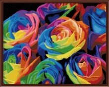 Раскраски по номерам "Радужные розы"