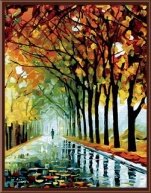 Раскраски по номерам "Осенний дождь"