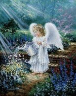 Алмазная мозаика "Ангел в саду"