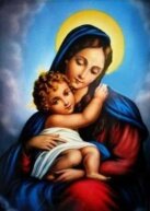 Алмазная мозаика Св. дева Мария с младенцем