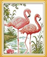 Вышивка крестом "Фламинго"