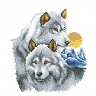 Вышивка крестом "Пушистые волки"