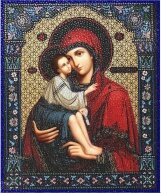 Алмазная мозаика "Дева Мария с Младенцем"