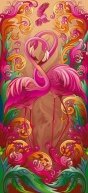 Алмазная мозаика "Два розовых фламинго"
