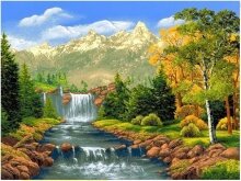 Алмазная мозаика "Горы и водопады"